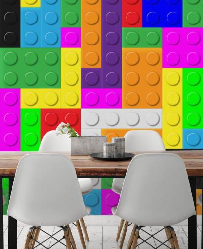 Papel pintado ladrillos de colores