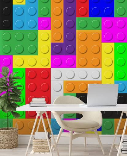 Papel pintado ladrillos de colores