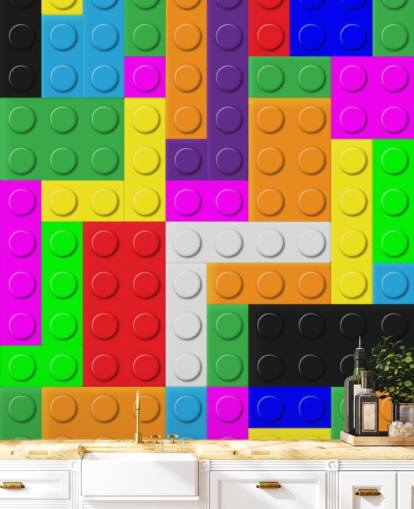 Bunte Bricks Tapete