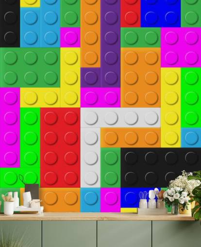 Colourful Bricks Wallpaper