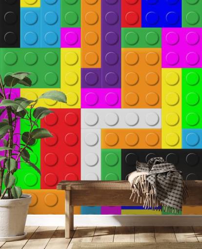 Bunte Bricks Tapete