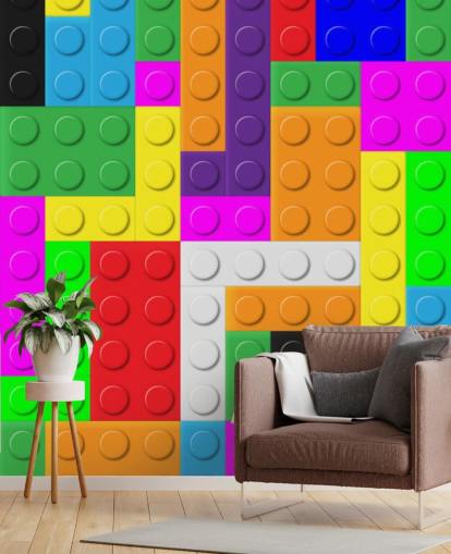 Bunte Bricks Tapete