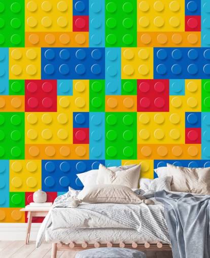 papel de parede colorido personalizado de lego chamado Toy Bricks para quarto de criança ou berçário papel de parede colorido personalizado de lego chamado Toy Bricks para quarto de criança ou berçário