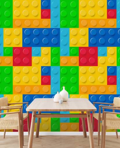 färgglada anpassade lego tapeter som heter Toy Bricks för barnets sovrum eller plantskola färgglada anpassade lego tapeter som heter Toy Bricks för barnets sovrum eller plantskola