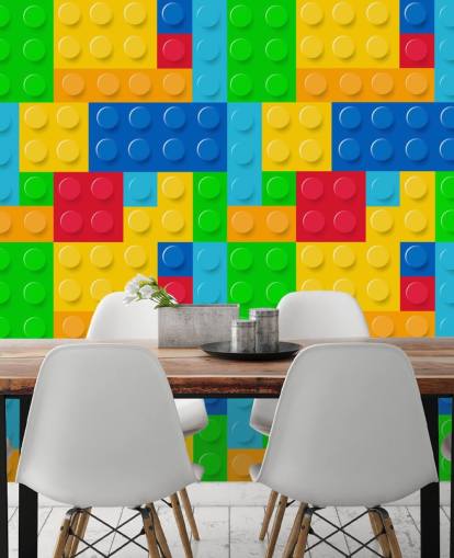 colorido papel pintado personalizado de lego llamado Toy Bricks para dormitorio infantil o guardería 