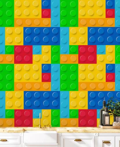 colourful custom lego wallpaper called Toy Bricks for child's bedroom or nursery colourful custom lego wallpaper called Toy Bricks for child's bedroom or nursery