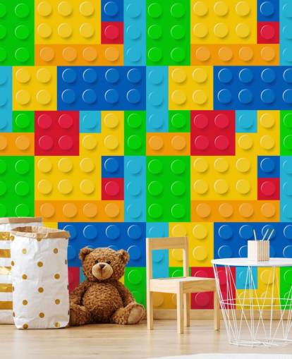 colorido papel pintado personalizado de lego llamado Toy Bricks para dormitorio infantil o guardería 