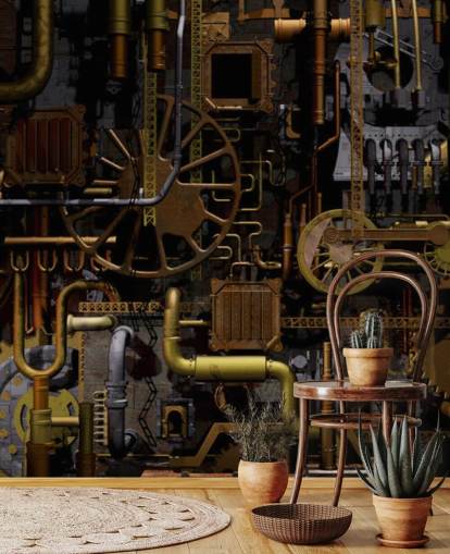 Fondo de pantalla de ruedas y engranajes de máquinas Fondo de pantalla de ruedas y engranajes de máquinas