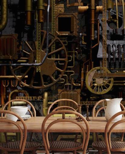 Papel de parede de engrenagens e rodas de máquina