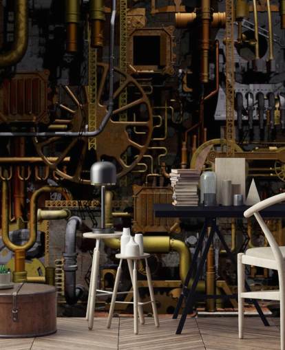 Fondo de pantalla de ruedas y engranajes de máquinas