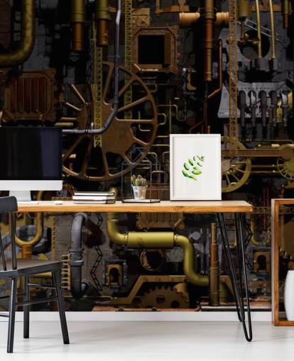 Machine tandwielen en wielen behang