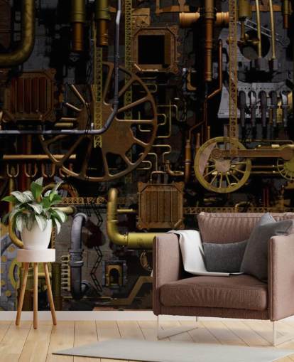 Fondo de pantalla de ruedas y engranajes de máquinas