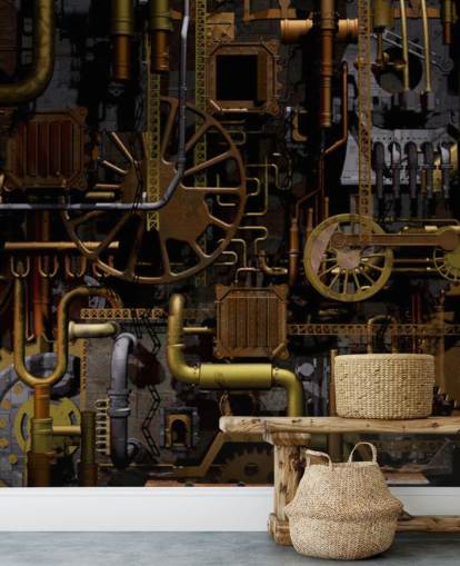 Machine tandwielen en wielen behang