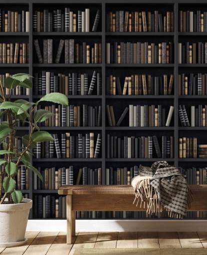 mørk bokhylle cum bibliotek tapet mørk bokhylle cum bibliotek tapet