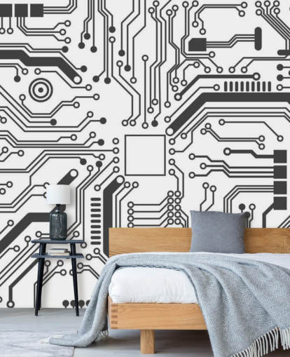 Fondo de pantalla de juegos de placa de circuito para dormitorio de adolescentes