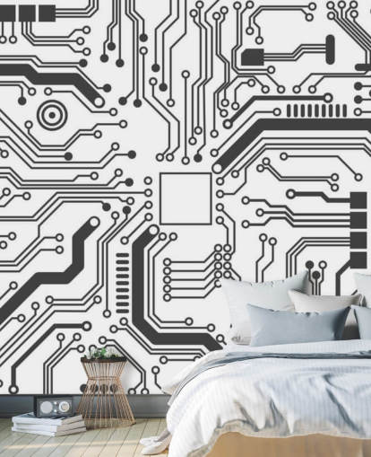 Papier peint Circuit Board Gaming pour chambre d'adolescent Papier peint Circuit Board Gaming pour chambre d'adolescent