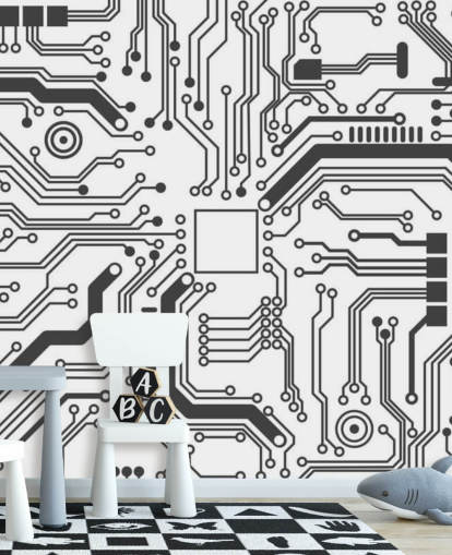 Fondo de pantalla de juegos de placa de circuito para dormitorio de adolescentes Fondo de pantalla de juegos de placa de circuito para dormitorio de adolescentes