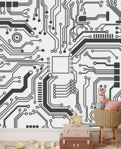 Circuit Board Gaming Bakgrunn for Teen Bedroom