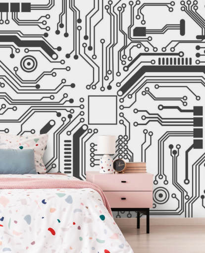 Fondo de pantalla de juegos de placa de circuito para dormitorio de adolescentes