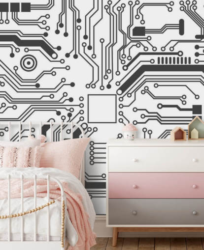 Circuit Board Gaming Bakgrunn for Teen Bedroom