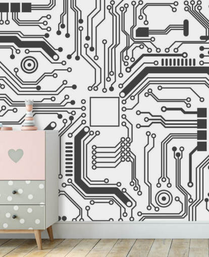 Circuit Board Gaming Baggrund til teenagerværelse Circuit Board Gaming Baggrund til teenagerværelse