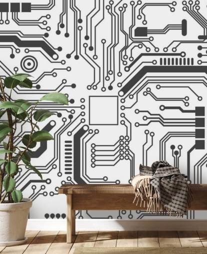 Fondo de pantalla de juegos de placa de circuito para dormitorio de adolescentes