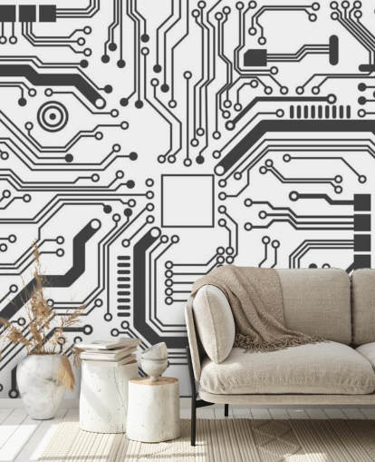 Circuit Board Gaming Bakgrunn for Teen Bedroom