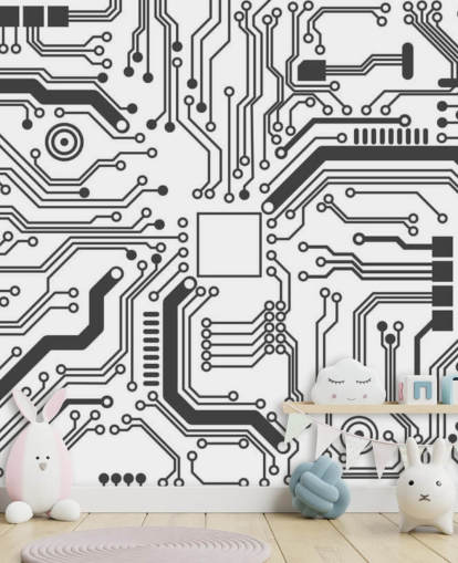 Circuit Board Gaming Bakgrunn for Teen Bedroom