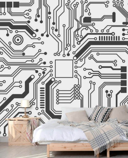 Papier peint Circuit Board Gaming pour chambre d'adolescent
