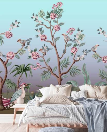 cherry blossom and bird wallpaper