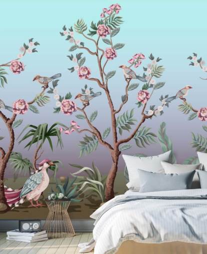 fondo de pantalla de cerezo y pájaro