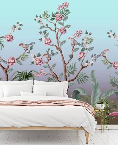 fondo de pantalla de cerezo y pájaro fondo de pantalla de cerezo y pájaro