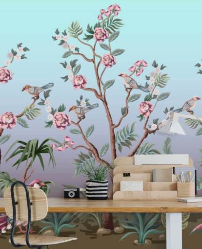 fondo de pantalla de cerezo y pájaro fondo de pantalla de cerezo y pájaro