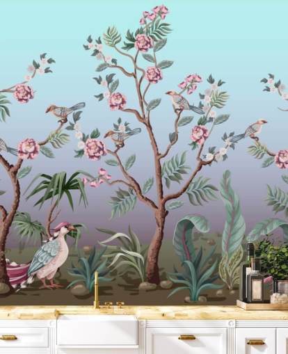 fondo de pantalla de cerezo y pájaro