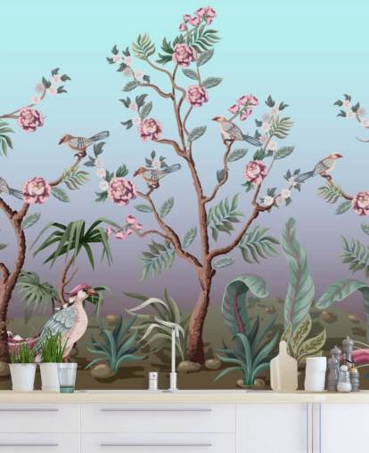 fondo de pantalla de cerezo y pájaro