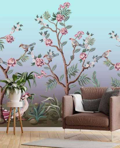 fondo de pantalla de cerezo y pájaro