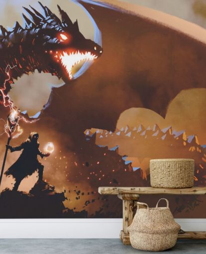 fire breathing dragon and wizard wallpaper fire breathing dragon and wizard wallpaper