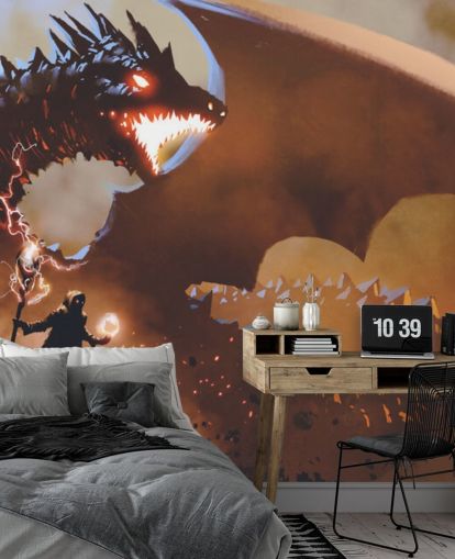 brann puste drage og veiviser tapet