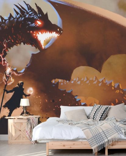 fire breathing dragon and wizard wallpaper fire breathing dragon and wizard wallpaper