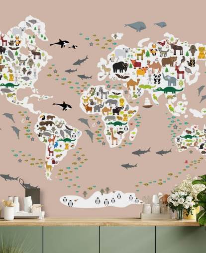 colourful animal world map wallpaper colourful animal world map wallpaper