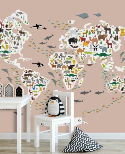 papel pintado colorido mapa del mundo animal papel pintado colorido mapa del mundo animal