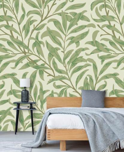 Willow Bough wall mural with green leaves by William Morris Willow Bough wall mural with green leaves by William Morris
