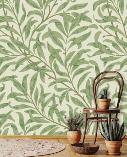Adesivo murale Willow Bough con foglie verdi di William Morris