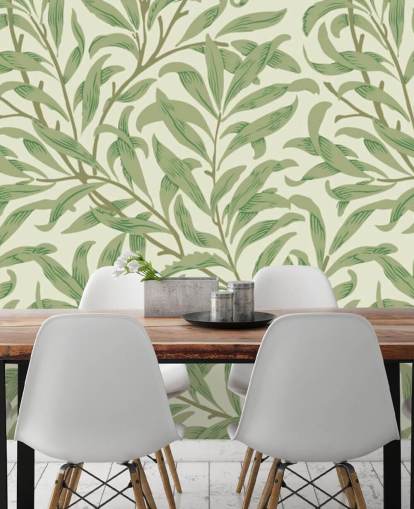 Adesivo murale Willow Bough con foglie verdi di William Morris