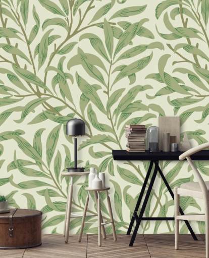 Mural de pared Willow Bough con hojas verdes de William Morris