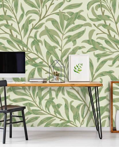 Willow Bough wall mural with green leaves by William Morris Willow Bough wall mural with green leaves by William Morris