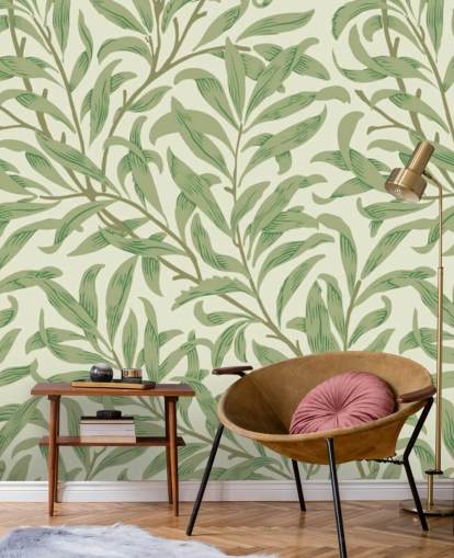 Mural de pared Willow Bough con hojas verdes de William Morris
