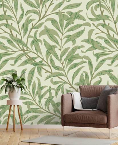 Mural de pared Willow Bough con hojas verdes de William Morris