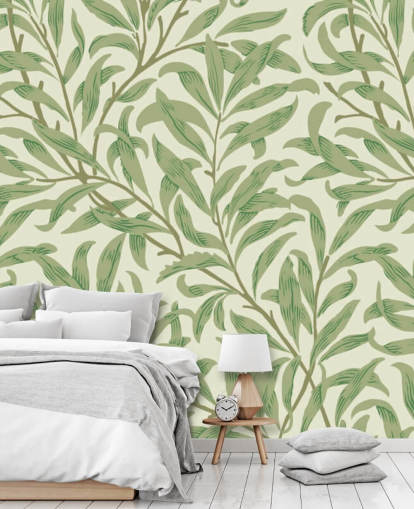 Mural de pared Willow Bough con hojas verdes de William Morris