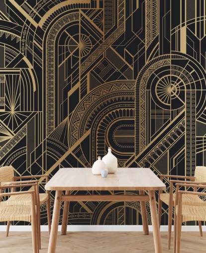 Black and Gold Pattern Wall Mural Black and Gold Pattern Wall Mural